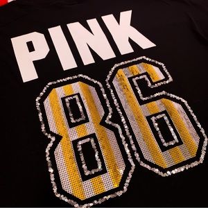 NWOT Victoria’s Secret VS PINK Tee Sequin 86 BLING Long Sleeve T-Shirt